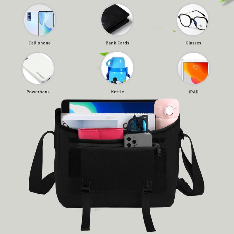 SIMTOP Messenger Bag Crossbody Shoulder Bag for Commuters and Travelers Water Resistant Scratch and Wear Cordura YKK Zipper - Image 4